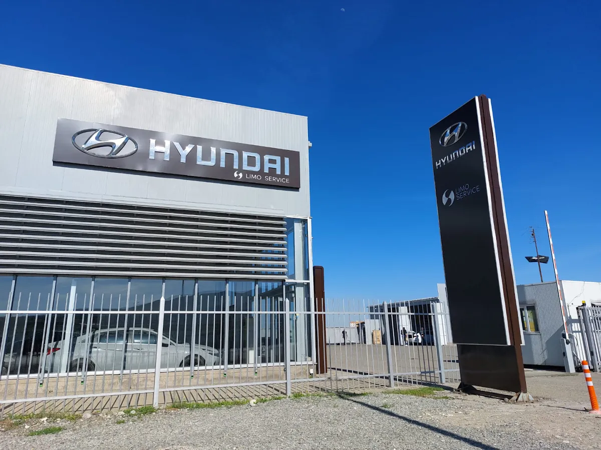 Hyundai Limo Service site in Rustavi — building and brand signage